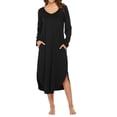 thumbnail image 1 of Avidlove Womens Long Sleeve Nightgown V Neck Nightshirts Sleepwear with Pockets, 1 of 7
