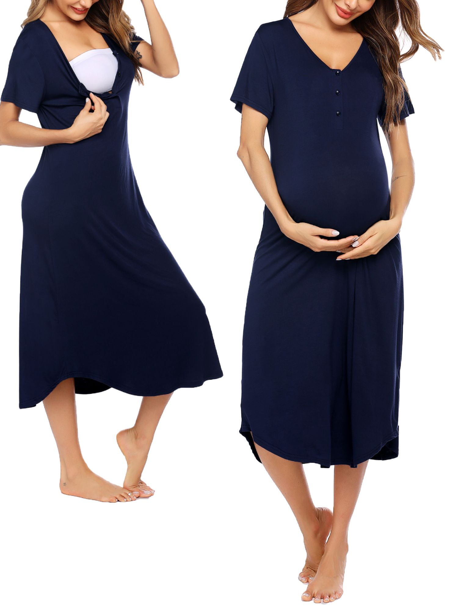 Irdcomps Women's Maternity Nightdress Breastfeeding Button