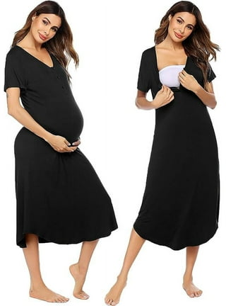 Maternity Nursing Nightdress - Women's Nightgown Long Sleepshirts Long  Sleeve Comfortable Soft Sleepwear Full Length Sleep Dress Nursing  Loungewear