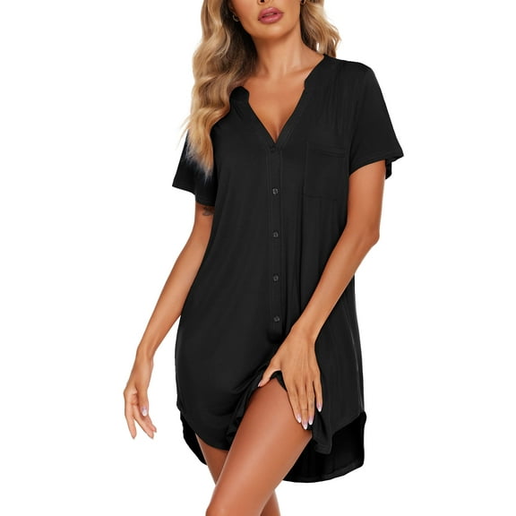 Avidlove Womens Nightgown Button Down Pajama Dress Sexy Ladies Sleepwear Maternity Night Shirts