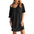 thumbnail image 1 of Avidlove Womens Nightgown Short Sleeve Tshirt Bikini Cover Up Comfy V Neck Sleepshirt Sleepwear Casual Nightshirts, 1 of 9