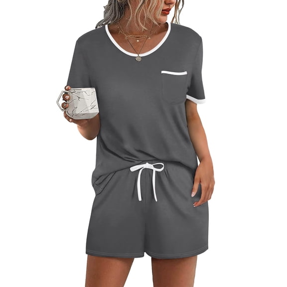 Avidlove Womens Pajama Set Short Sleeve Pj Tops and Shorts 2 Piece Lounge Set Soft Sleepwear with Chest Pocket