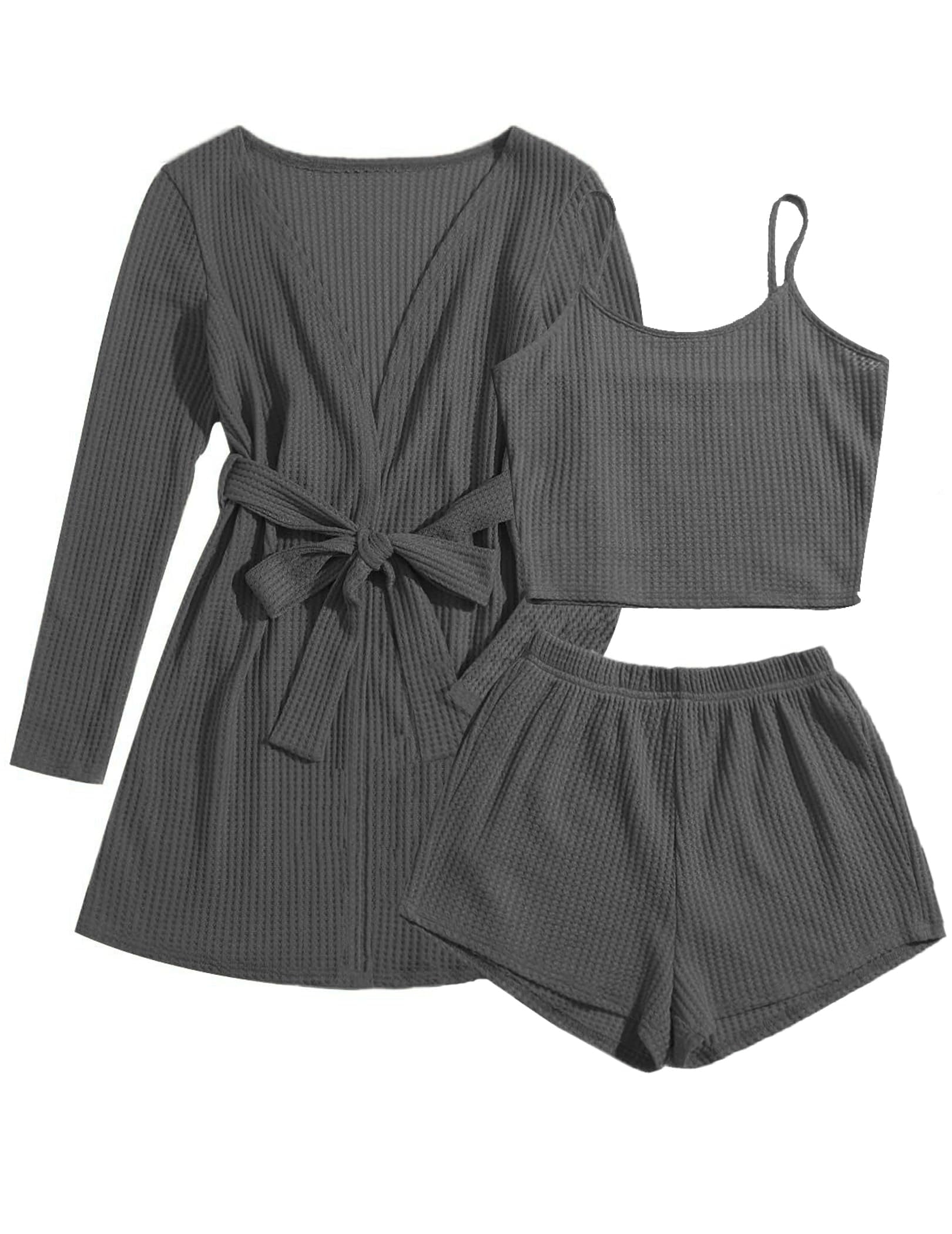 Women's Swirl Print Loungewear Set, 3-Piece Nightsuit with Shrug, Cami Top and Pyjama