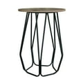 thumbnail image 1 of Avil 26 Inch Chairside Table - Mango and Pine Wood - Geometric Base - Brown, 1 of 5