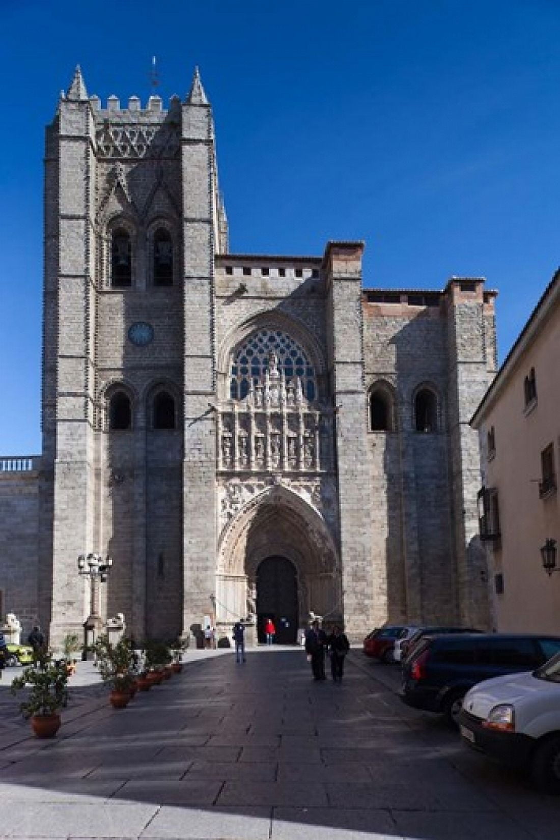 Avila Cathedral Avila Spain Canvas Art - Walter Bibikow DanitaDelimont (25 x 38)