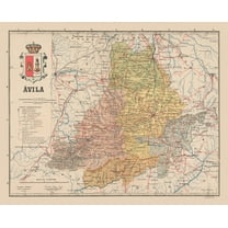 Historic Map - Avila Spain - Martin 1911 - 28.57 x 23 - Vintage Wall Art