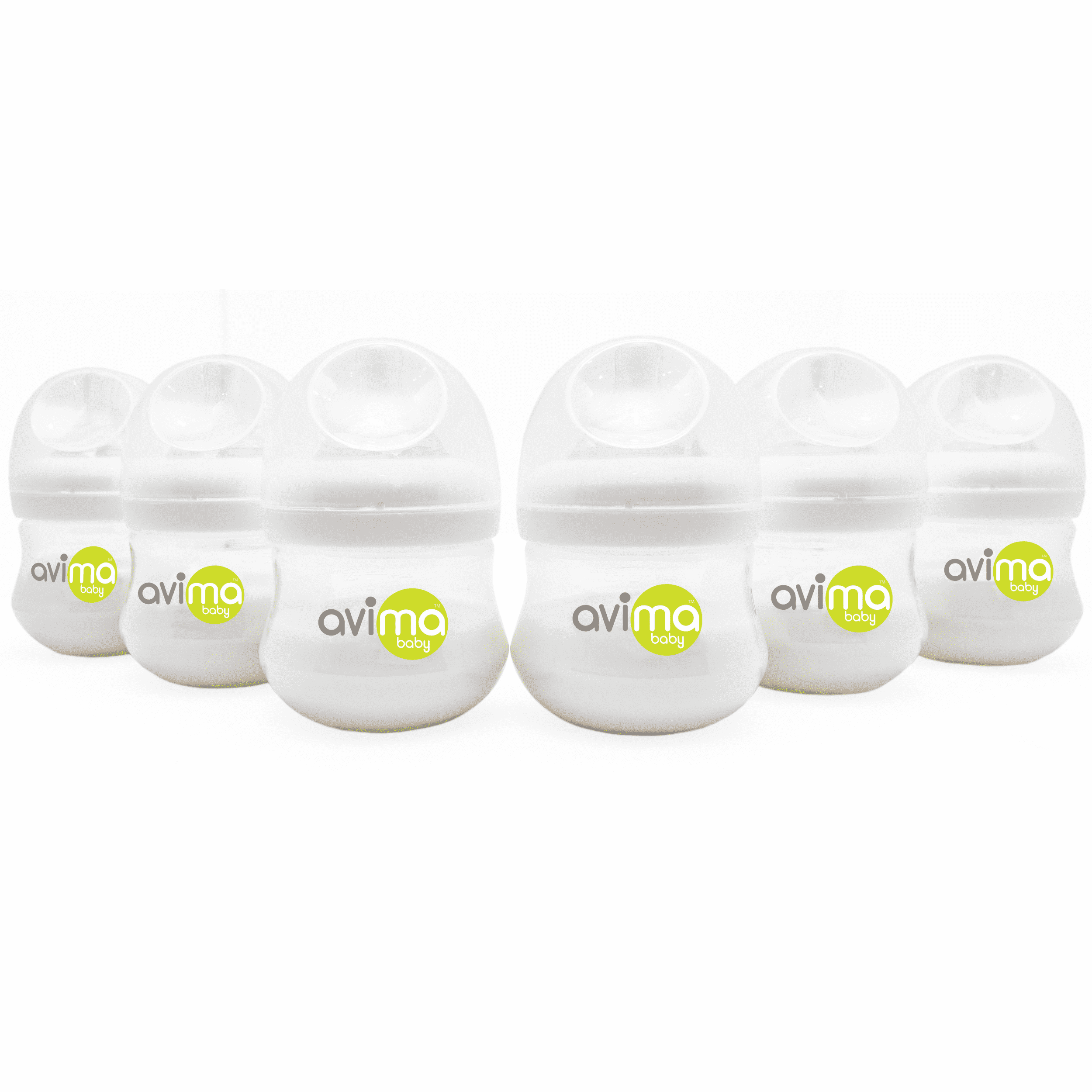 Avima Anti-Colic Baby Bottle, BPA-Free, Wide Neck, Slow Flow, 4 oz, Stage 1, 6 Pack