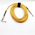 thumbnail image 1 of AvimaBasics Premium 15 Foot Guitar Instrument Cable - Right Angle 1/4-Inch TS to Straight 1/4-Inch TS 15 FT Tweed Cloth Jacket - 15 Feet Pro Cord 15' Phono 6.3mm - Single, 1 of 6