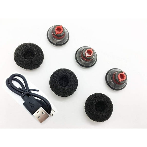 AvimaBasics Voyager 5200 Ear Tips and Charging Cable - 3 Pcs Premium Replacement Earbuds Eartips Eargels & Foams Set for Plantronics Voyager 5200 5220 Wireless Bluetooth Headsets