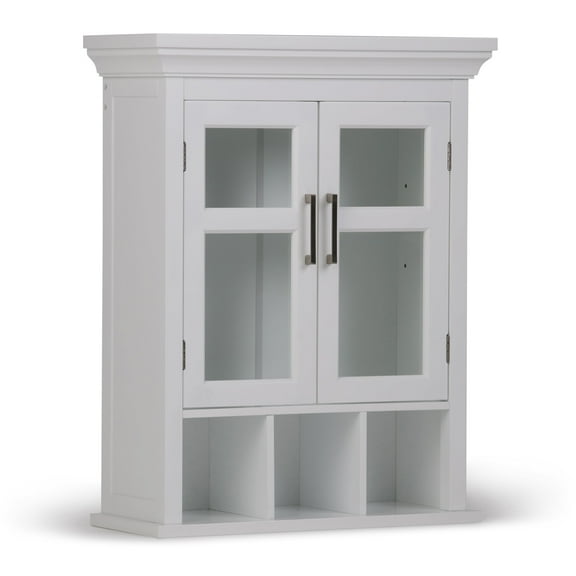 Avington Wood Double Door Wall Medicine Cabinet in Pure White