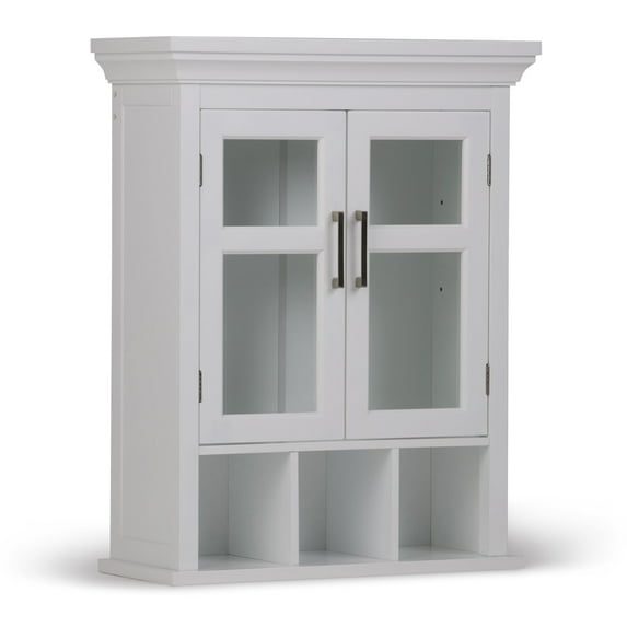 Avington Wood Double Door Wall Medicine Cabinet in Pure White