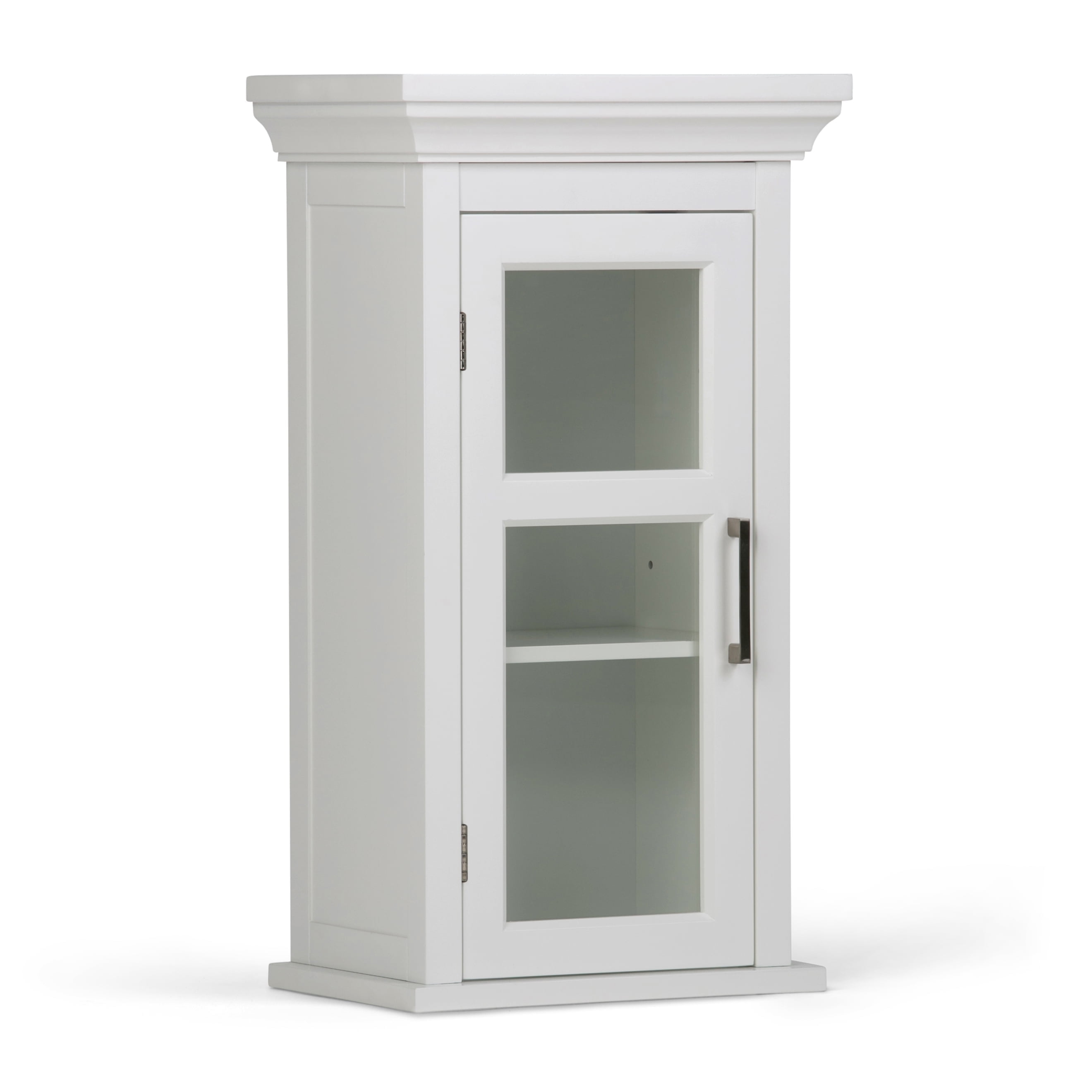 Pure White Rubberwood Single Door Wall Cabinet