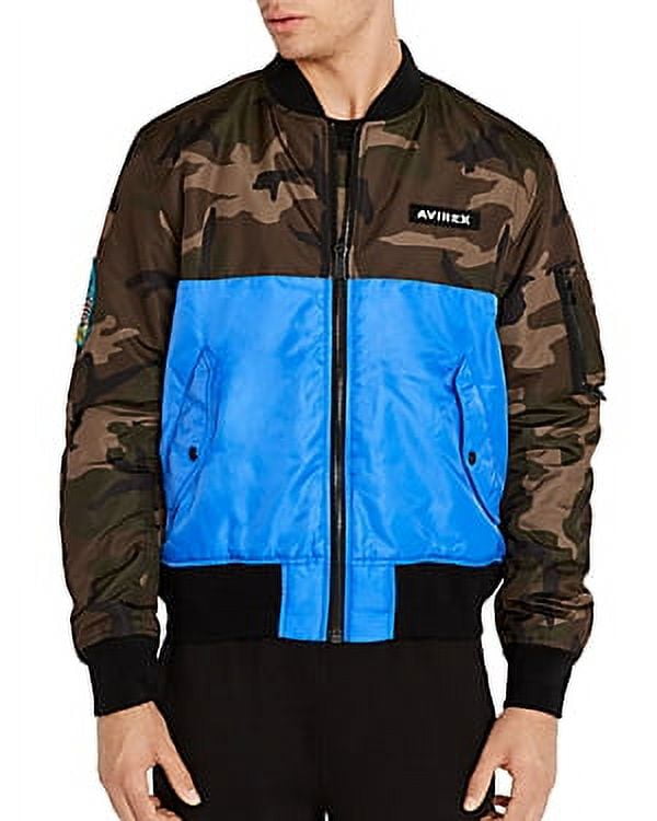 Avirex CAMO/ROYAL Color-Blocked MA-1 Bomber Jacket, US Large