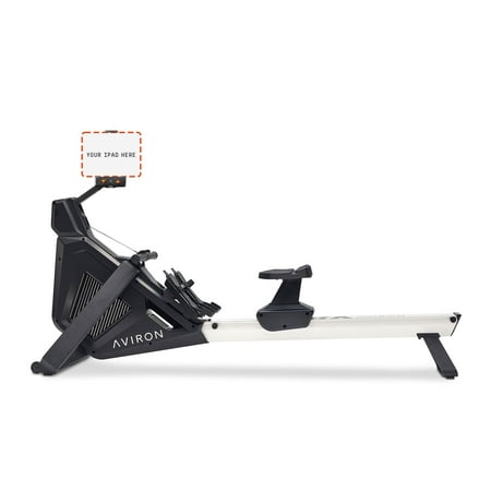 Aviron StrongGo Rowing Machine with iPad Integration—Dual Air & Magnetic Resistance Up to 100 lbs | Game-Based Workouts, Compact Storage Design