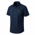thumbnail image 1 of Avirosel Men's Casual Button Down Short Sleeve Work Shirt with Chest Pockets for Outdoor Activities Navy, 1 of 5