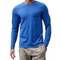 thumbnail image 1 of Avirosel Men's Lightweight Quick Dry Mesh Shirts Casual Long Sleeve Workout Athletic Tops for Gym Running Blue, 1 of 9
