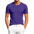 thumbnail image 1 of Avirosel Men's Pocket Basic T Shirts Casual Short Sleeve Breathable Crewneck Running Sports Mesh T-Shirt Purple, 1 of 9