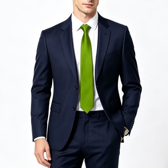 Avirosel Men's Satin Tie Solid Color Formal Business Neckwear Classic Width Wrinkle Free for Weddings Parties Office Attire Army Green