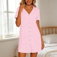 thumbnail image 1 of Avirosel Women's Button Down Sleepshirt Short Sleeve Nightgown V Neck Nightshirt Pajamas Soft Casual Nightdress for Loungewear, 1 of 7