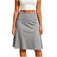 thumbnail image 1 of Avirosel Women's Casual Knee Length Yoga Skorts Skirt Stretch Polyester Athletic Golf A-Line Skirt for Daily Wear Gray, 1 of 8