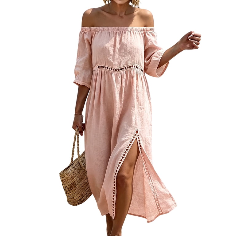 soft pink summer dress Love In The Summer Maxi Dress Pink