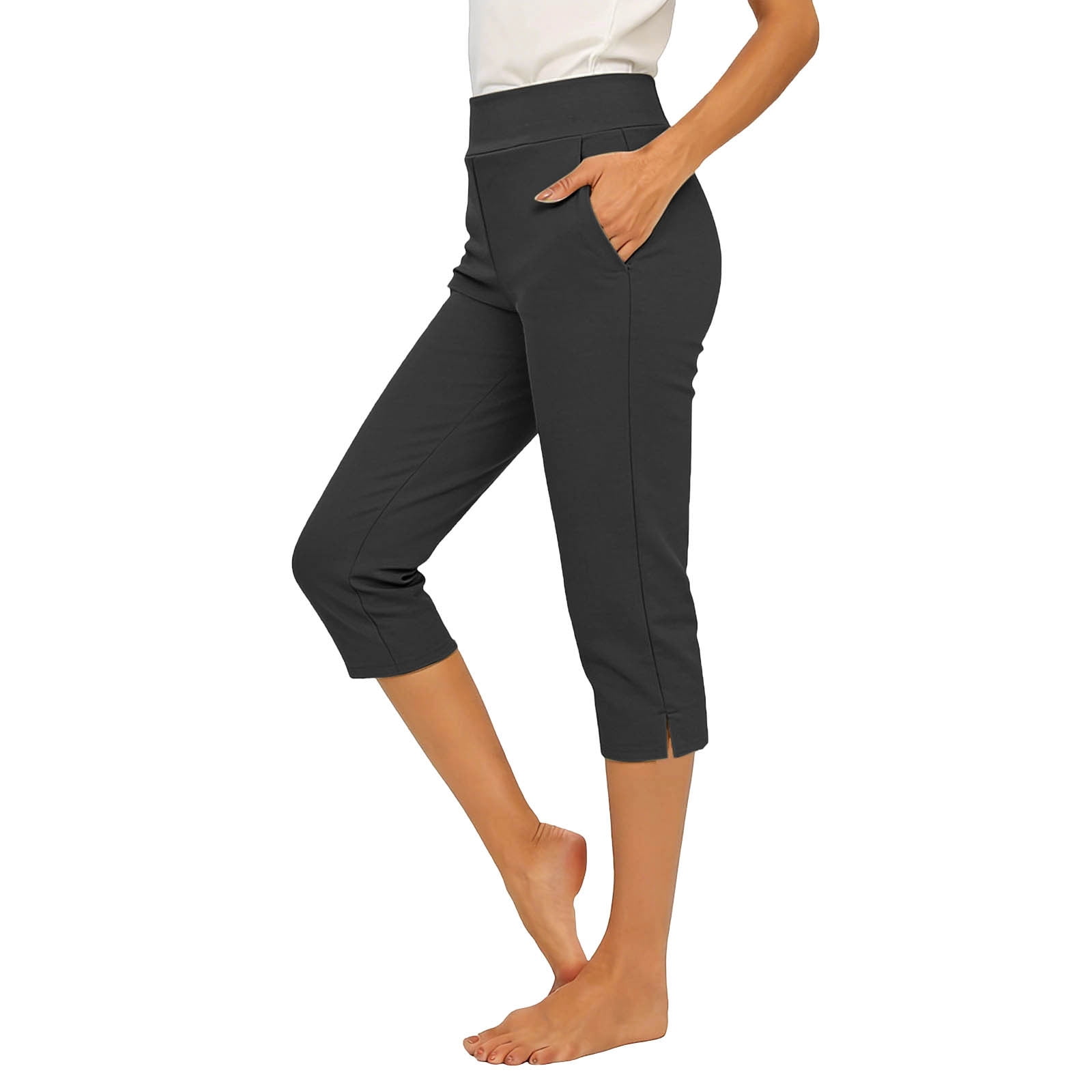 Avirosel Women's High Waist Yoga Pants with Pockets, Stretch Tummy ...