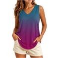 thumbnail image 1 of Avirosel Women's Plus Size Tank Tops V Neck Casual Lightweight Sleeveless Loose Fit Tunic Blouse for Summer Purple, 1 of 8