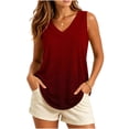 thumbnail image 1 of Avirosel Women's Plus Size Tank Tops V Neck Casual Lightweight Sleeveless Loose Fit Tunic Blouse for Summer Wine, 1 of 8