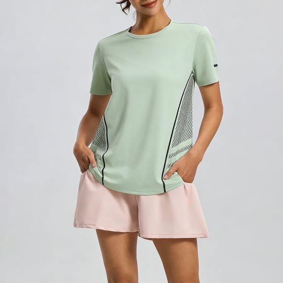 Avirosel Women's Short Sleeve Workout Tops & Athletic Shirts, Quick Dry Lightweight Stretchy Breathable Tops for Gym Running Yoga Outdoor Sports Training Daily
