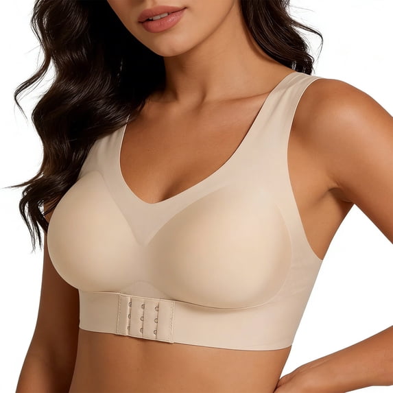 Avirosel Women's Supportive Wireless Bra Full Coverage No Underwire Seamless Comfort Bras Soft Breathable Daily Wear Bra for Lounge Workout