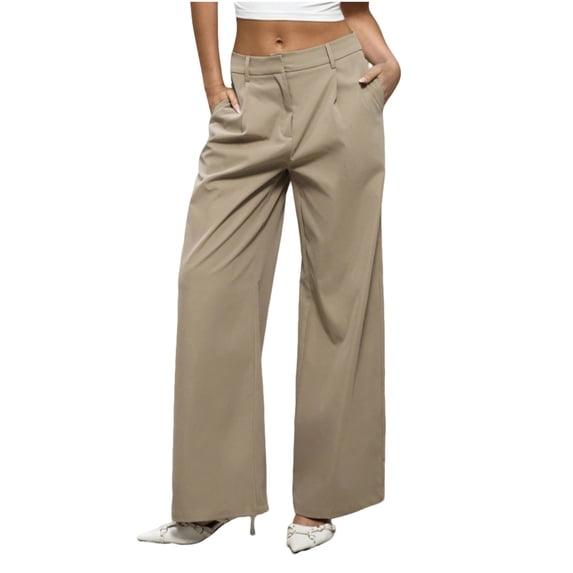 Avirosel Womens Dress Pants Casual High Waisted Zipper Button Wide Leg Pants Fashion Dressy Work Business Office Trousers with Pockets