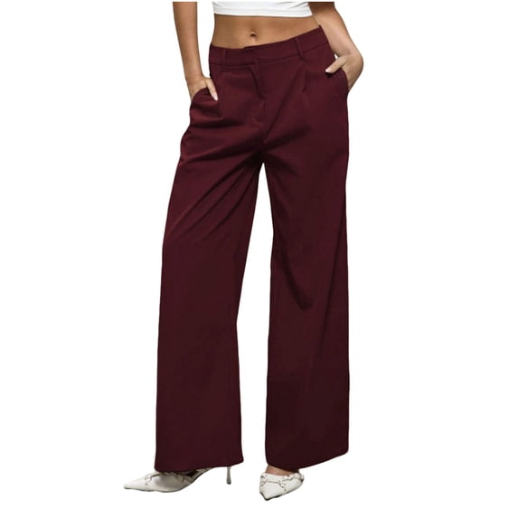 Avirosel Womens Dress Pants Casual High Waisted Zipper Button Wide Leg Pants Fashion Dressy Work Business Office Trousers with Pockets