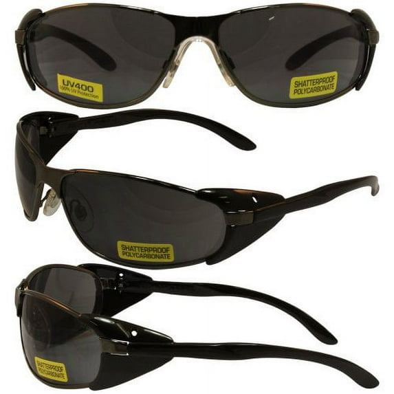 Avis Supra Safety Glasses Gun Metal Black Frames Smoke Lens ANSI Z87.1