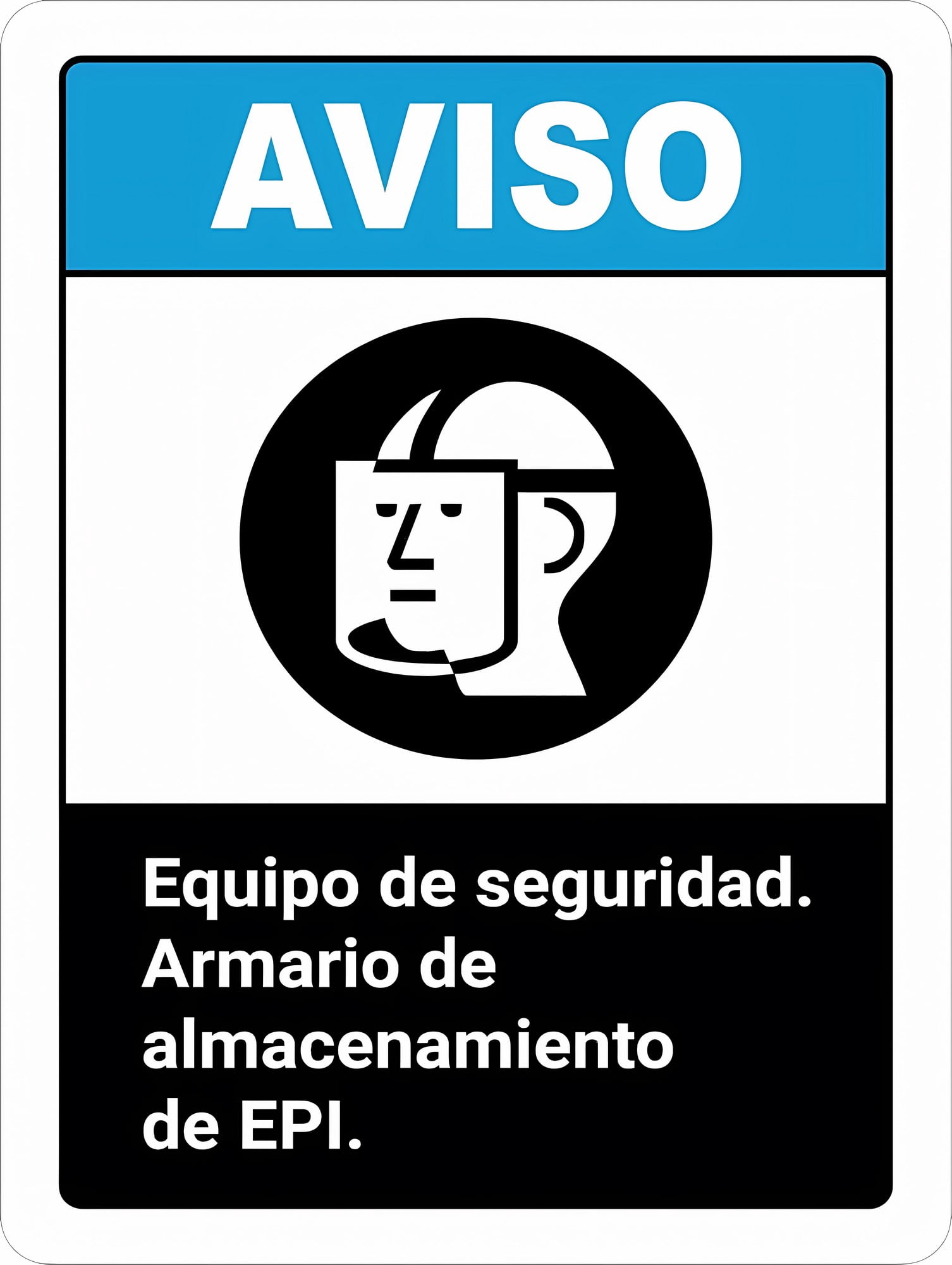 Aviso - Equipo de Seguridad Gabinete de EPI ANSI con Icono Vertical 8 ...