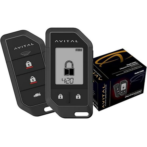 Avital 3308L 2-Way LCD Security System with Up to 0.25 Mile Range
