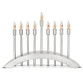 thumbnail image 1 of Aviv Judaica Hanukkah Electric Menorah Brushed Stainless Steel with Flickering Flame Bulbs Menorah Candles 9 Branch Hanukkiah for Chuanukah Lights Decor, 1 of 6