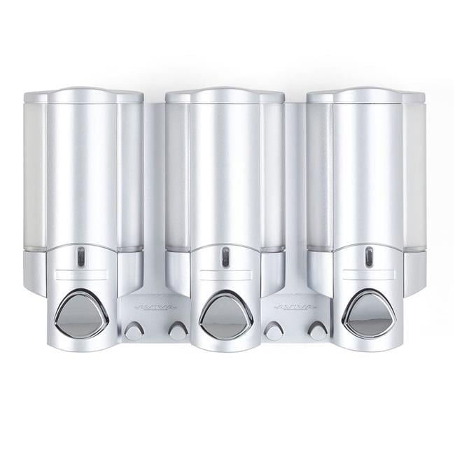 Satin Silver 3-Chamber Shower Dispenser