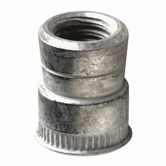 Rivet Nut, 1/4"-28 Thread Size, 0.4 in Flange Dia., 0.515 in L, Aluminum, 10 PK