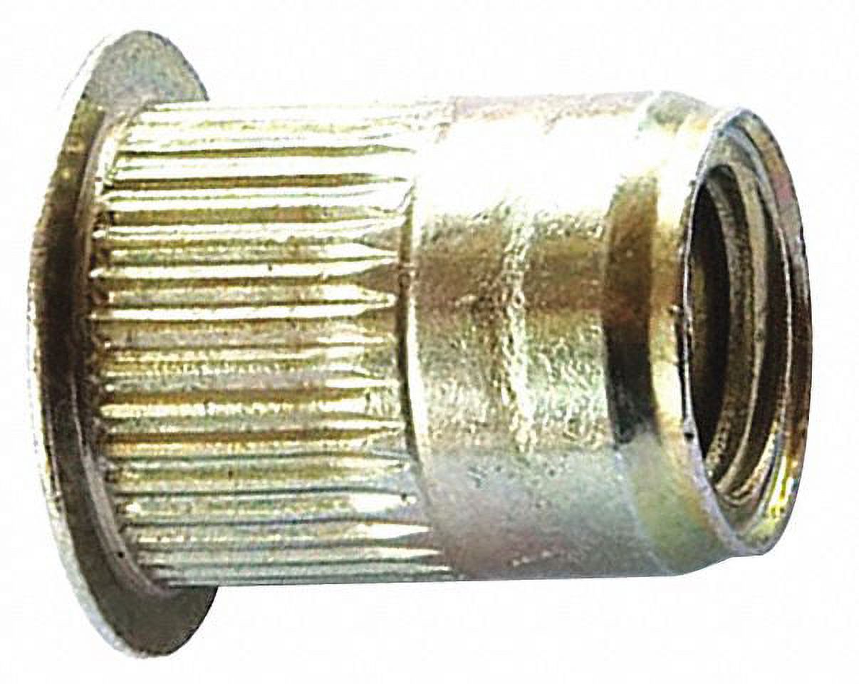 Avk Rivet Nut,Knurled,Steel,Zinc Yellow,PK25 ALS4T1032130