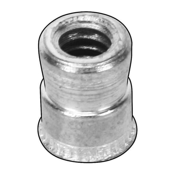 Nut Insert, 3/8"-16 Thrd Sz, 3/4 in L, Sleeve, Stainless Steel, Plain, 10 PK