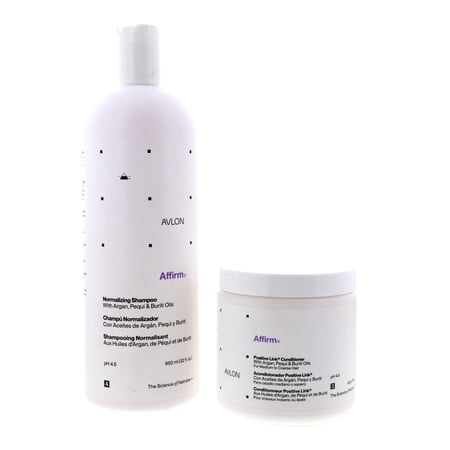 Avlon Affirm Normalizing Shampoo, 32 oz-Avlon Affirm Positive Link Conditioner, 16 oz