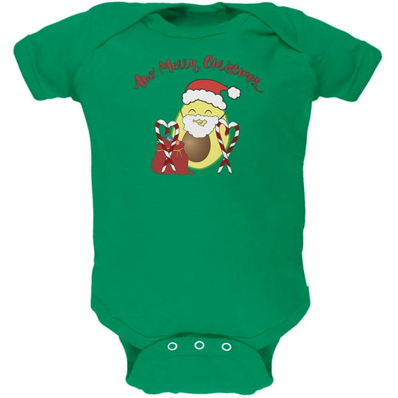 Avo Have A Merry Christmas Avocado Cute Funny Pun Soft Baby One Piece Kelly Green 12-18 M
