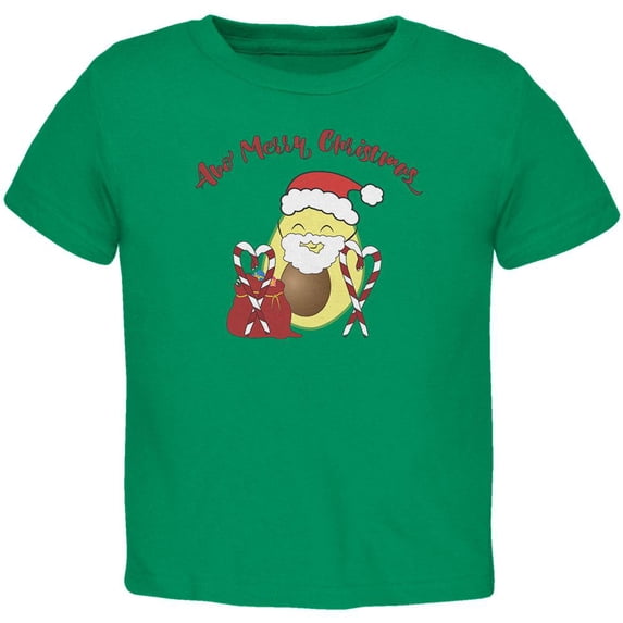 Avo Have A Merry Christmas Avocado Cute Funny Pun Toddler T Shirt Kelly Green 3T