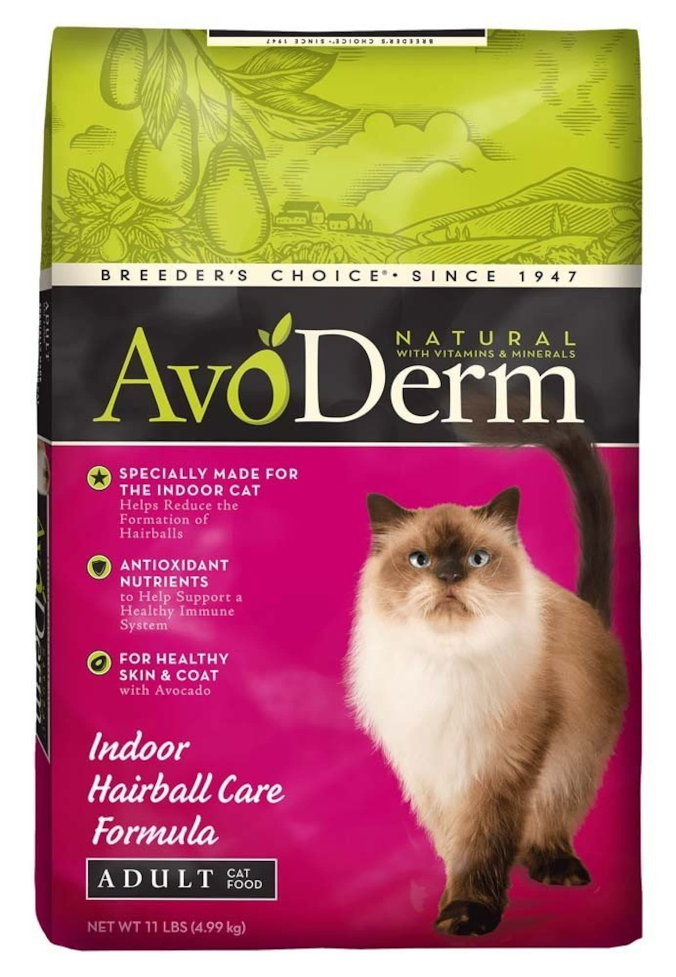 AvoDerm Natural Indoor Hairball Formula Corn Free Cat Food, 11-Pound