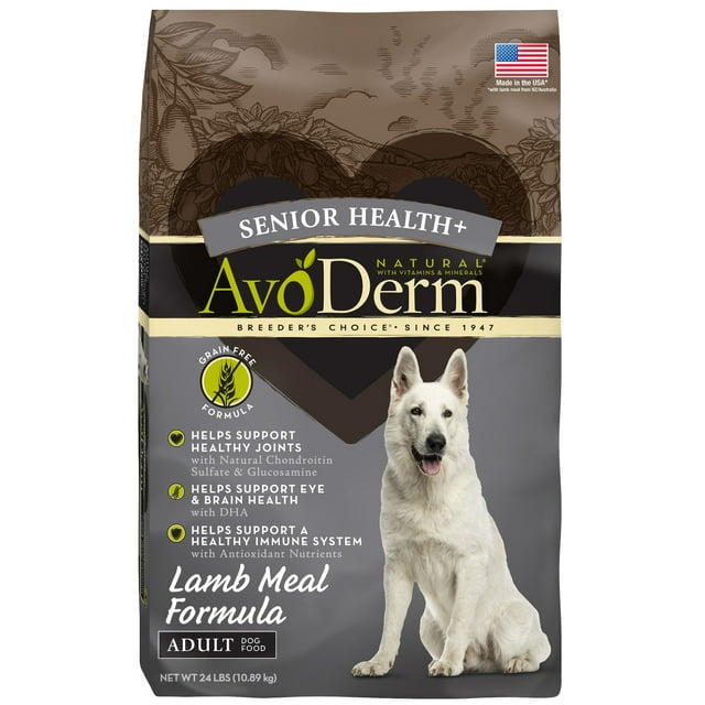 AvoDerm Senior Health Lamb Meal Grain Free Dry Dog Food 24LB