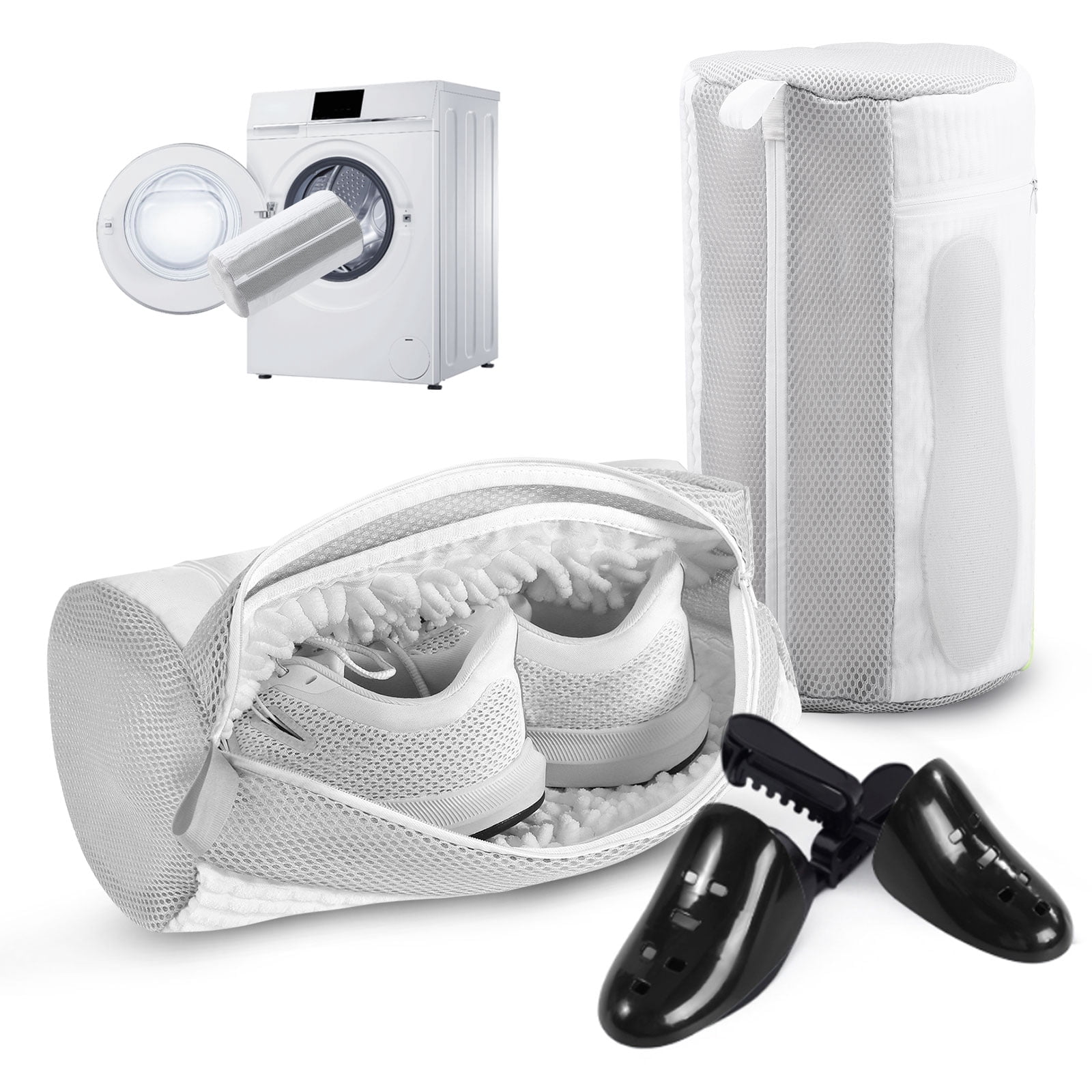 Avoalre Shoe Washing Bag for Washing Machine, Deep Cleaning Laundry Shoe Bag with Shoe Tree, Durable & Reusable for Various Shoes