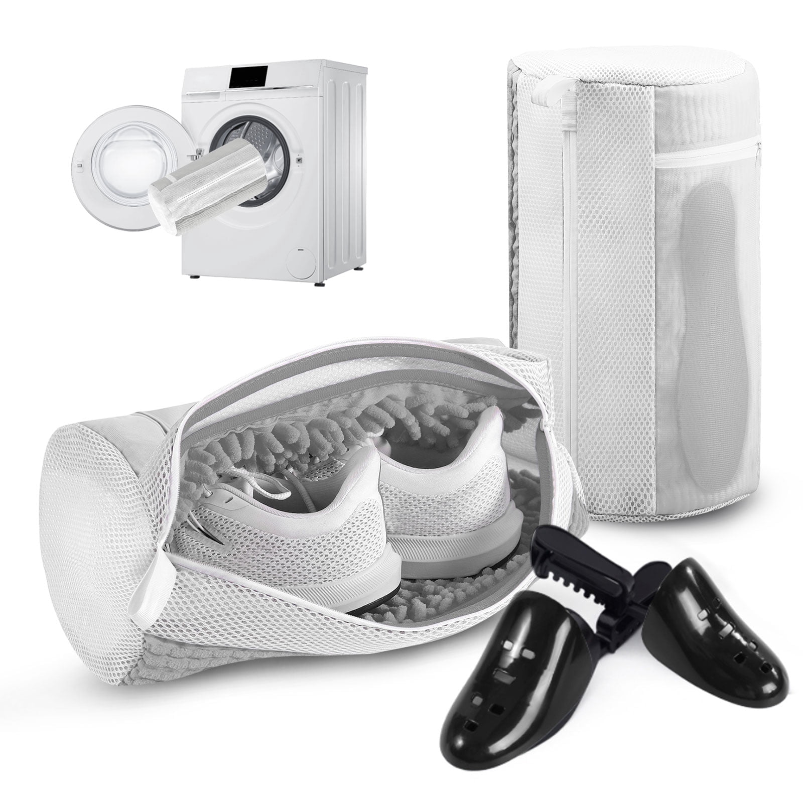 Avoalre Shoe Washing Bag for Washing Machine, Deep Cleaning Laundry Shoe Bag with Shoe Tree, Durable & Reusable for Various Shoes