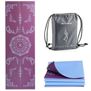 Avoalre Yoga Mat, Foldable 72" x 24" x 1/5" Double Sided Non-Slip Mat with Bag, Thick Yoga Mat for Workout Fitness Pilates Stretching