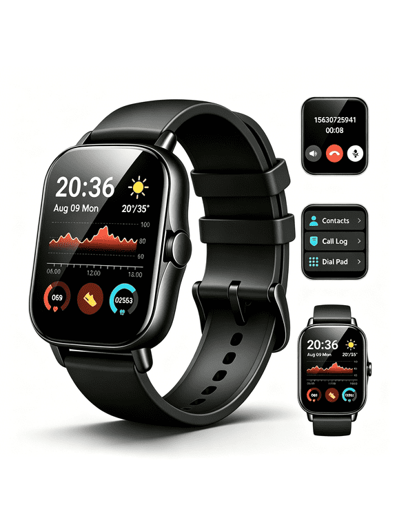 Smart Watch for Men Women Fitness,1.85" HD Touch Screen Fitness Tracker with Bluetooth Call, Fitness Watch with 110+ Sports Modes,Pedometer,Calorie Counter,IP68 Waterproof Smartwatch Compa