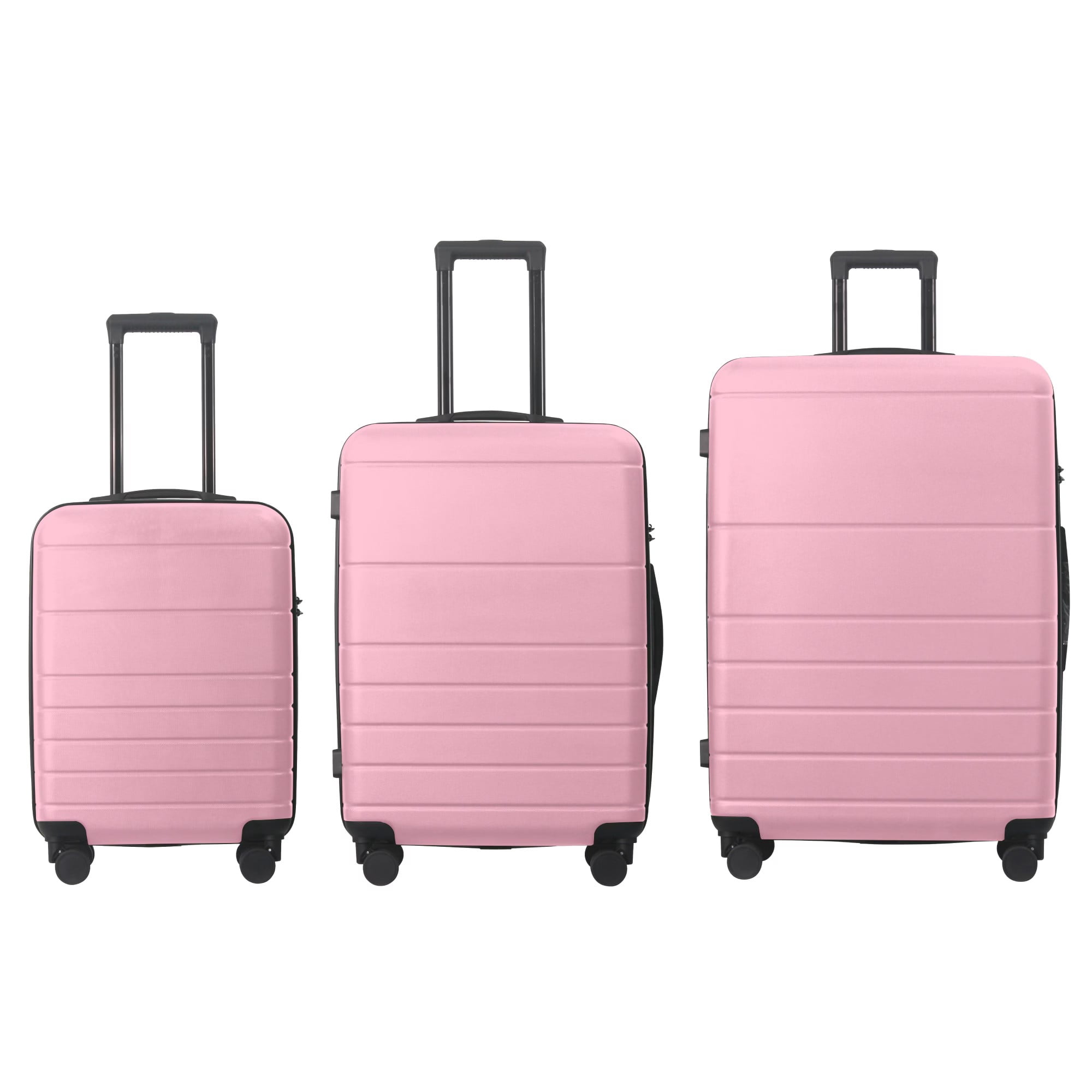 Avobird 3-Piece 20''24''28'' Hardshell Luggage Sets for Business, Trip, Lightweight Suitcase with Rolling Wheels TSA Lock & Moulded Corner, Sakura Pink